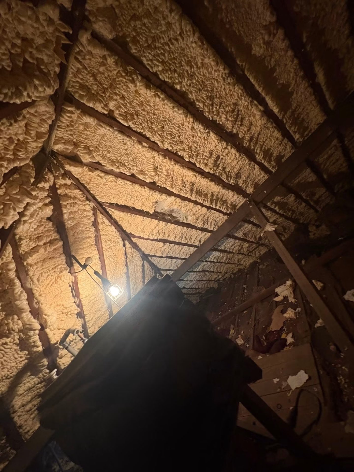 Spray foam — before removal