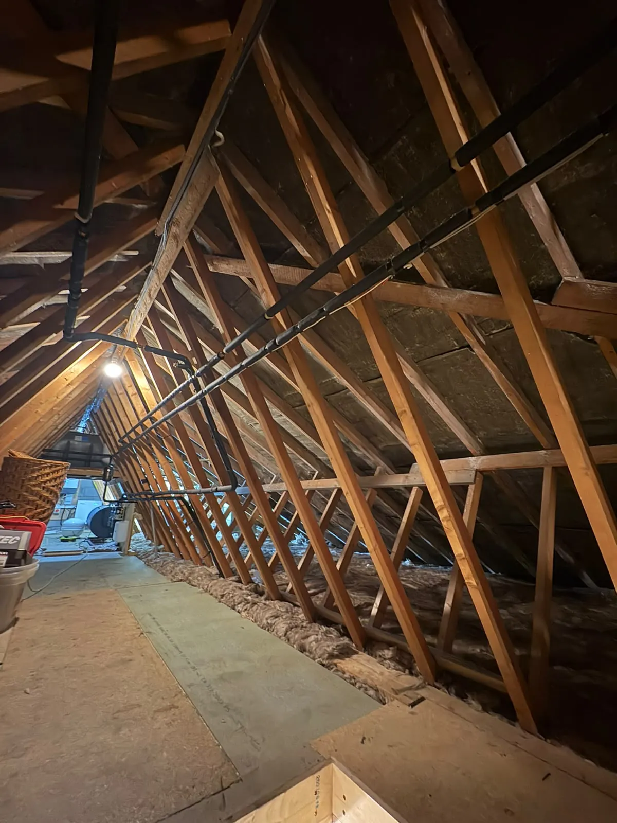 Waste bagged after spray foam removal