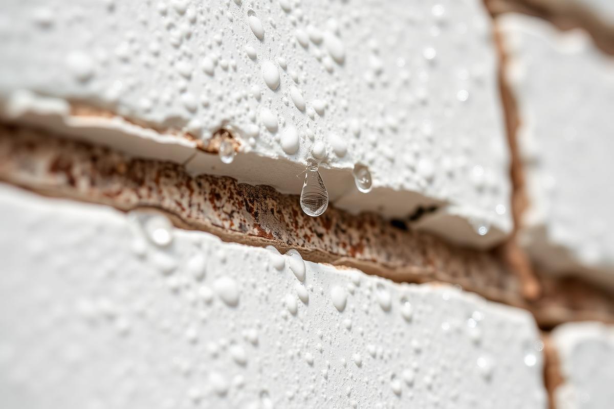 Water beading off a ProPerla coated wall